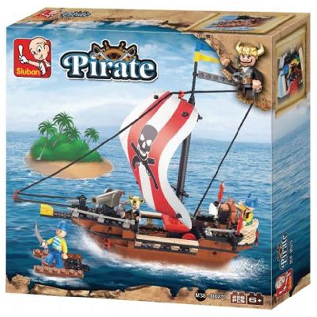 Pirate Ship Building Block Set 197-Piece Lego Type Building blocks and Figures 