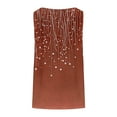 thumbnail image 4 of Tank Tops for Women under $5 Sleeveless Round-Neck Printed Casual T-shirt Coffee L, 4 of 6