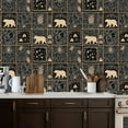 thumbnail image 2 of Peel and Stick Wallpaper Vintage Nature Inspired Bear Pinecones Floral Patterns Wall Mural 17.7in x 9.8ft Self Adhesive Removable Wall Paper Renter Friendly Wallpaper for Nursery Bedroom Cabinets, 2 of 8
