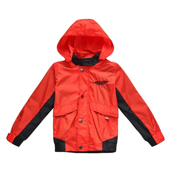 Richie House Little Boys Red Contrasting Hooded Jacket 8/9