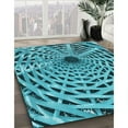 thumbnail image 2 of Ahgly Company Indoor Round Patterned Teal Green Area Rugs, 4' Round, 2 of 6