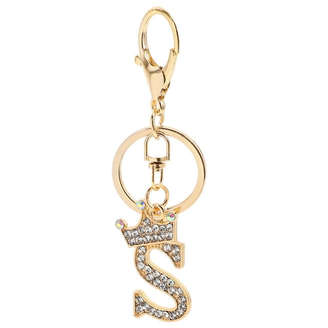 Miangastore Rhinestone Letter Keychain Letter Pendant Keychain Key Ring Keychain For Women Purse Charm