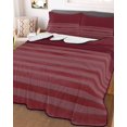thumbnail image 3 of Quilts Twin-XL Size Bedding Set, Red Striped Lightweight Quilted Comforter, Vintage Stripes Ombre Soft Reversible Bedspread Coverlet with Pillow Covers for All Season, 68" x 98", 3 of 7