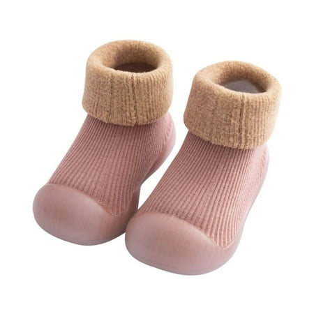 

1 Pair Cute Cotton Anti-slip Thick Floor Shoes Keep Warm Toddler Shoes Baby Sock Shoes 18-19(INSOLE 11.5CM) 1