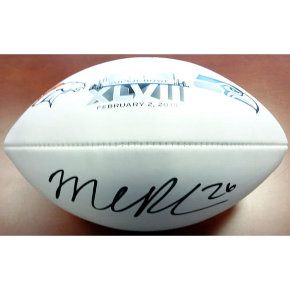 Michael Robinson Autographed White Super Bowl Logo Football Seattle Seahawks MCS Holo 78970