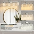 thumbnail image 3 of Bathroom Light Fixtures, 3/4/5/6 Light Brushed Gold Vanity Lights Crystal Bubble Glass Dimmable 3 Color Temperatures Modern Bathroom Wall Sconce for Bathroom Hallway Kitchen Bedroom Living Room, 3 of 9
