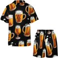 thumbnail image 4 of PRIYAL Beer Glass Silk Women Pajama Set Short Sleeve Comfy Pjs Sets 2 Piece Lounge Set, 4 of 4