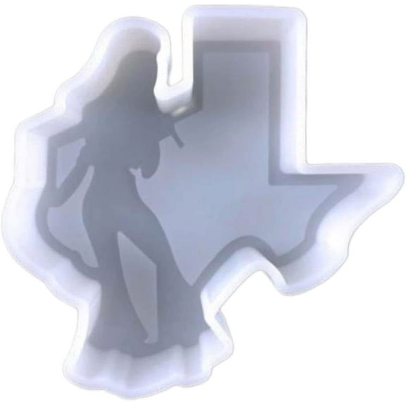 State of Texas with Singer Silicone Mold  Size 5" Wide x 4.7" Long  Small Texas State with Singer Design for Freshie, Soap, Resin, Candles