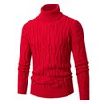 thumbnail image 2 of Men's Turtleneck Cable Knit Sweater Long Sleeve Pullover Warm Winter Top, 2 of 5