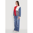 thumbnail image 4 of Womens Daisy Color Blocked Denim Sleeve Sweater, 4 of 5