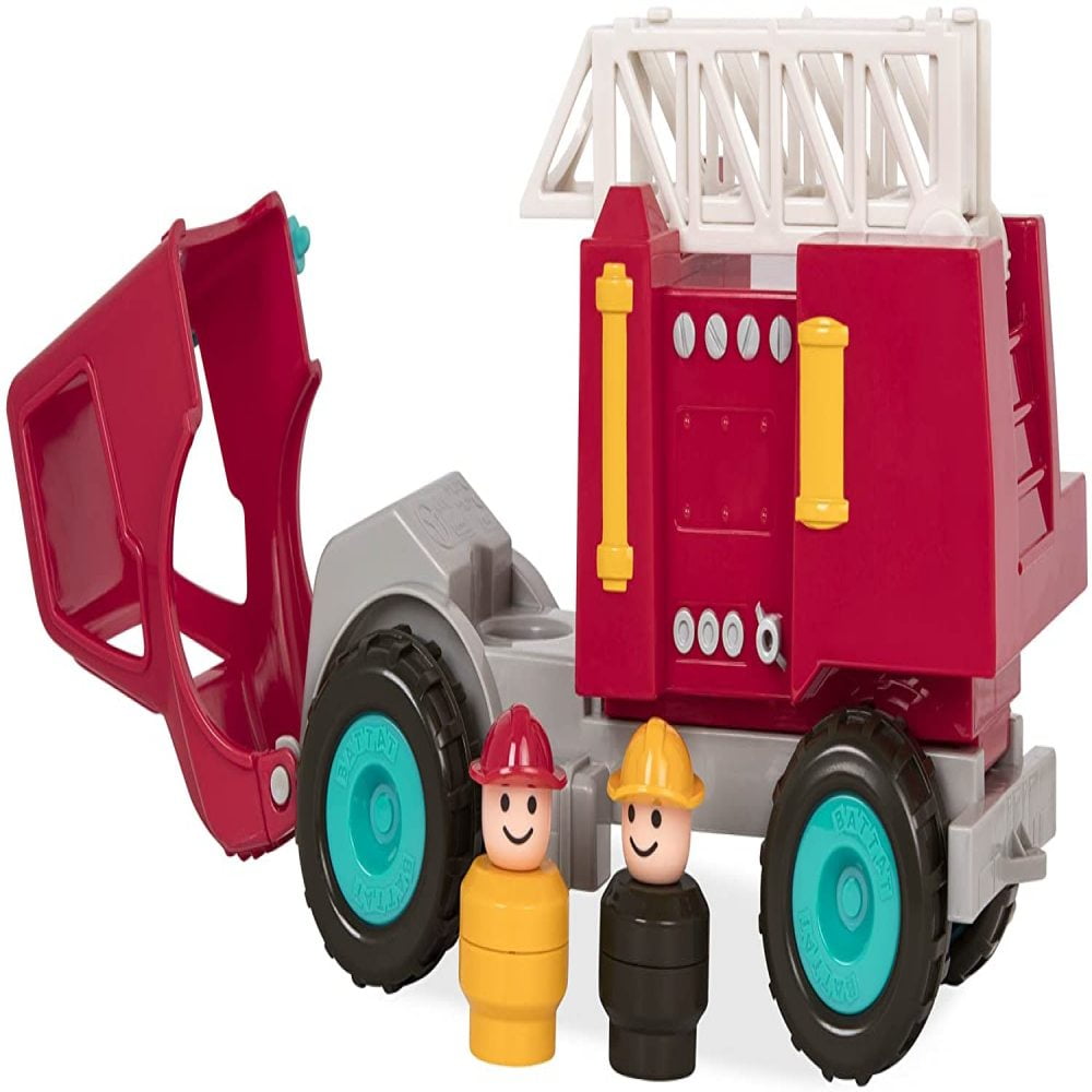 Toy Trucks for Toddlers 18m+ Battat Fire Engine Truck with Working Movable Parts and 2 Firefighters Figurines 
