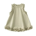 thumbnail image 2 of LYMAYTER Toddler Baby Girls Sleeveless Ruffle Dresses Kids Princess Casual Beach Tutu Sundress Skirt 1-8T, 2 of 11