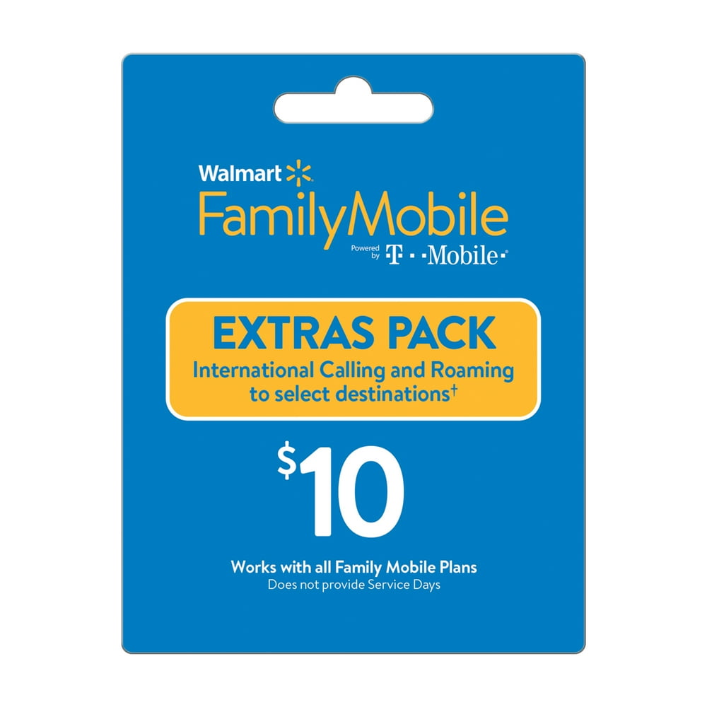 Walmart Family Mobile 10 Extras Pack Addon International Calling