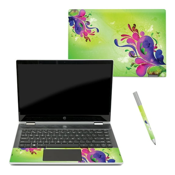Skin Decal Wrap Compatible With HP Pavilion x360 14" (2018) Sticker Design Pastel Flourishes