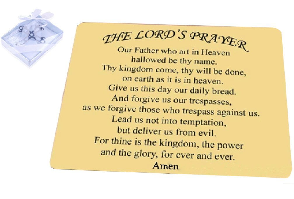 The Lord's Prayer Mousepad with Silver Cross Bookmark Religious Mouse
