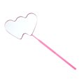 thumbnail image 1 of Espejo de pestañas de acero inoxidable de patrón de doble corazón de 1 pieza de Unique Bargains en rosa, 1 of 5