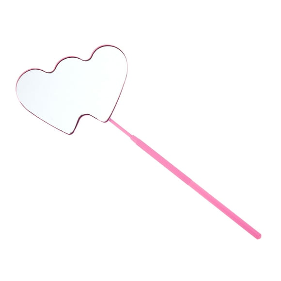 Espejo de pestañas de acero inoxidable de patrón de doble corazón de 1 pieza de Unique Bargains en rosa