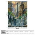 thumbnail image 4 of Fenyluxe Waterfall City Clock Tower Soft Flannel Bed Throw Blanket for All Seasons - Lightweight Plush Gift Blanket 40x50in, 4 of 6