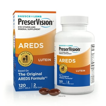 PreserVision AREDS Lutein Eye  & Mineral Supplement, Beta-Carotene Free, Soft Gels, 120 ct