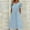 Light Blue, variant on asdoklhq Long Dresses for Women Summer Fashion Solid Color Pocket Short Sleeve Round-Neck Dress Pink L