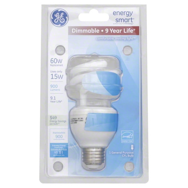 GE Energy Smart CFL Dimming Light Bulb 15 Watt, 1Pk