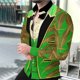 thumbnail image 2 of TaTaai Women's Mardi Gras Print Long Sleeve Casual Loose Shirt Unisex Lapel Button Down Blouse Fashion Holiday Top for Daily Office Party Streetwear Spring Summer Wear Gift, 2 of 9