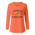 thumbnail image 4 of Womens Shirts Blouses Pumpkin And Letter V Neck Print Long Sleeve Plus Size Womens Clothing,Orange,XL, 4 of 4