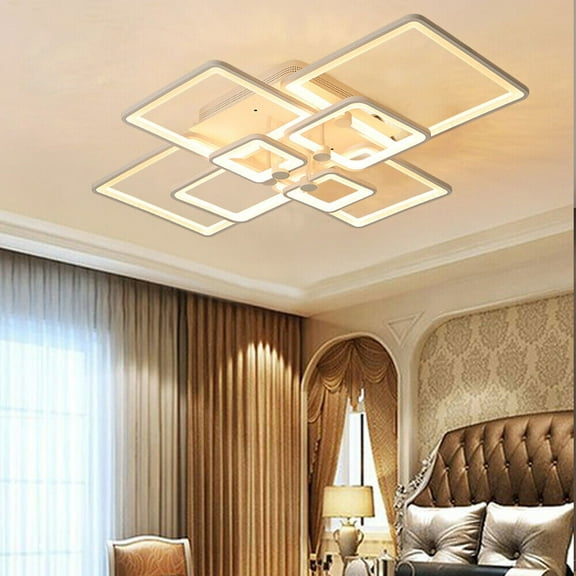 Modern LED Ceiling Light Dimmable Pendant Lamp Living Room Chandelier Fixture