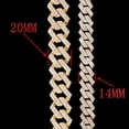 thumbnail image 5 of Hip Hop Iced Out 14/20MM Prong Cuban Link Chain Bracelets For Men Women Bling Full Rhinestones Rhombus Cuban Bracelet Jewelry GC, 5 of 6