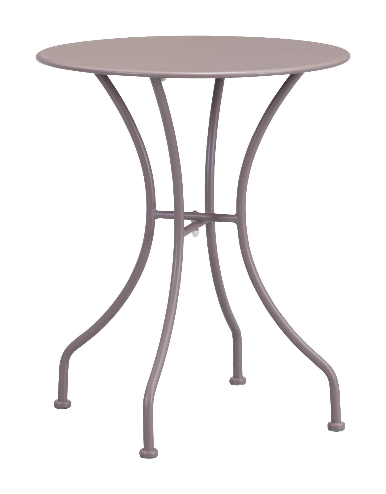 Modern Contemporary Outdoor Patio Dining Round Table, Beige, Metal
