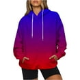 thumbnail image 7 of Cmfcve Women's Athletic Hoodies Relaxed Fit Drop Shoulder Long Sleeve Hooded Sweatshirt Gradient Color Pullover Sports Tunics Top, 7 of 7
