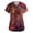 A008-Wine, variant on Holiday Scrubs for Women Mardi Gras Mask Printed Nursing Working Uniform Carnival T-Shirts Stretchy V Neck Scrub Top