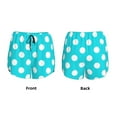 thumbnail image 3 of Balery Aqua And White Polka Dot Pantalones cortos deportivos para mujer con forro y dos bolsillos, elásticos, para entrenamiento, gimnasio, yoga-Small, 3 of 7