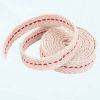 3/8 Inch Flat Cotton Wick Oil Lamp Wick Burner with Red Stitch for Kerosene Burner Lighting or Paraffin Oil Wick, Length 6.5 Feet/2m