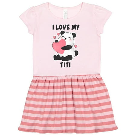 

Inktastic I Love My Titi with Panda Illustration Gift Toddler Girl Dress