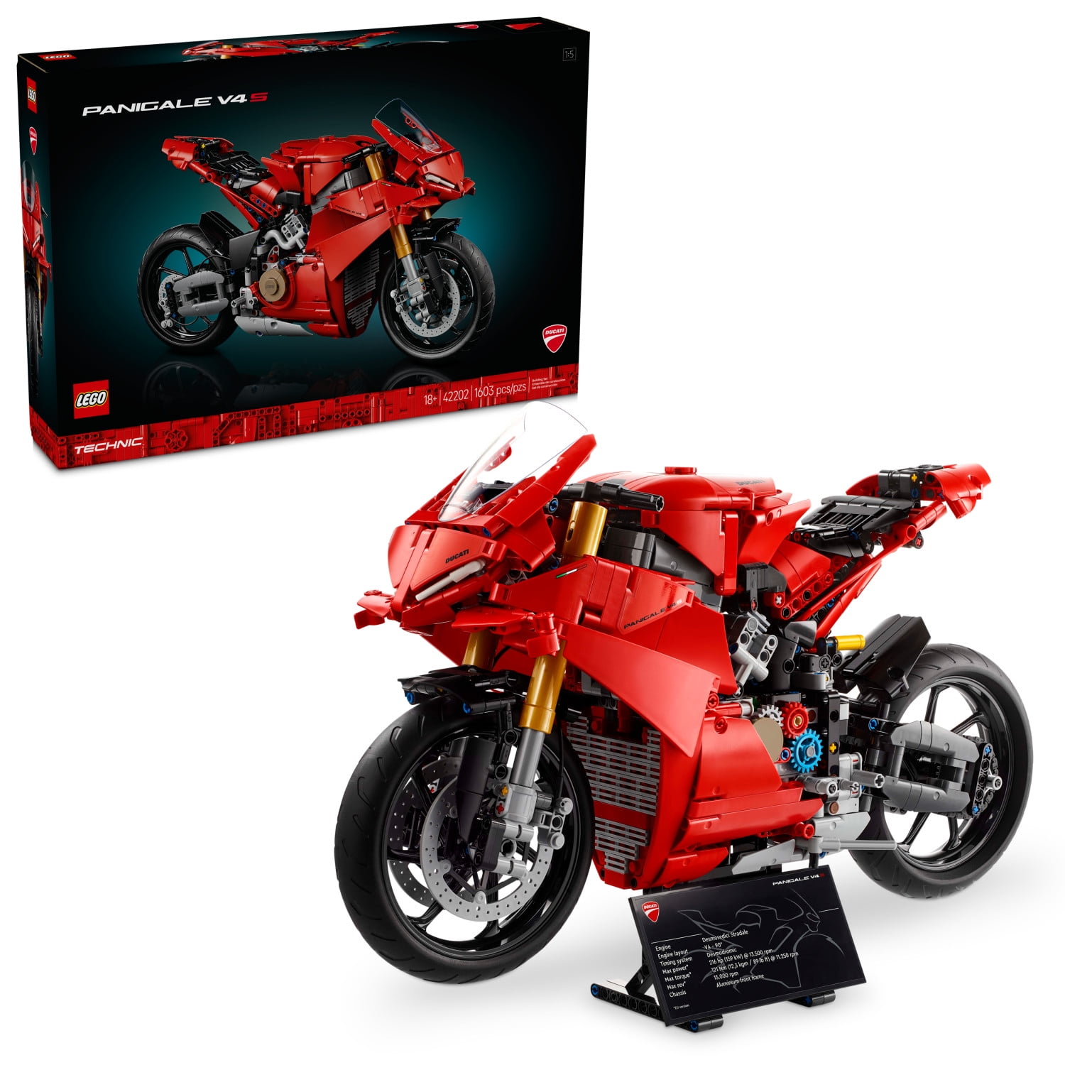 LEGO Technic Ducati Panigale V4 S Motorcycle Toy - Building Set for Adults, Men & Women, Ages 18+ - Gift for Ducati & Motorcycle Fans - 42202