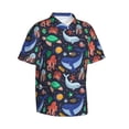 thumbnail image 2 of Balery The Underwater World Print Men's Hawaiian Shirts Short Sleeve Beach Shirt Relaxed Fit Vacation Button Down Shirts-Large, 2 of 9