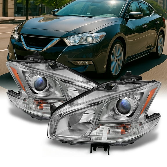 AKKON - For Maxima 4Dr Sedan Projector Halogen Type Headlights Driver Left   Passenger Right Replacement