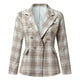 thumbnail image 1 of Pntutb, ropa de negocios para mujer, traje de manga larga estampado con cuello, cárdigan adelgazante, traje de doble botonadura, abrigo, tops, chaqueta, liquidación Pntutb Pntutb-1976, 1 of 5