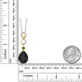 thumbnail image 6 of 925 Silver and 10K Yellow Gold Black Onyx and Green Peridot and White Lab Grown Diamond Pendant Necklace for Women | 10.32 Cttw | Gemstone December Birthstone | Pear Shape 18X13MM | With 18" Chain, 6 of 6