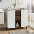 thumbnail image 5 of Vividwood Bathroom Storage Cabinets with Drawers and Doors, Kitchen Storage Cabinet with Adjustable Shelf, Floor Sideboard Buffet Cabinet for Living Room, Kitchen, Hallway, Dining Room, White Walnut, 5 of 8