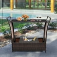 thumbnail image 3 of Gymax Rattan Patio Bar Cart Beverage Bar Counter Table w/ Wheels & Ice Bucket, 3 of 10