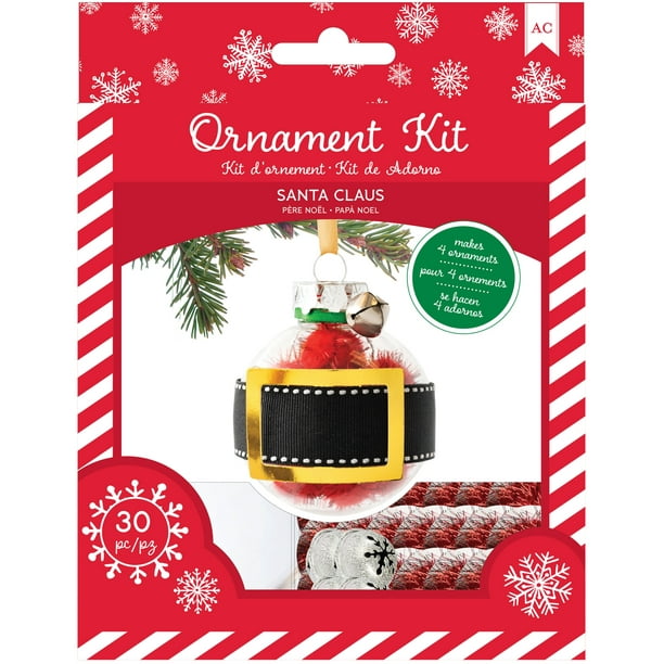 AC Christmas Ornament Kit 4/PkgSanta Claus Gold Foil