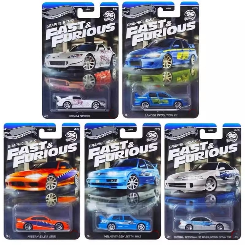 Hot Wheels Fast & Furious Themed Assorted Toy - Pack of 10