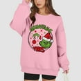 thumbnail image 5 of Long Sleeve Funny Cute Xmas Crewneck Pullover Sweatshirt Christmas Women A-Pink S 9, 5 of 5