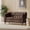 Dark Brown, variant on Dark Brown Loveseat Sofa, PU Leather Tub Chair with Button-Tufted Stitch, Contemporary Two-Seater Couch with Birch Wood Legs for Living Room