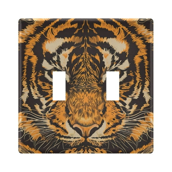 Switch Panel 4.48x4.56In Switch Plate Wall Panel Living Room Kitchen Bedroom Study Switch Panel Stylish Decoration Fierce Tiger