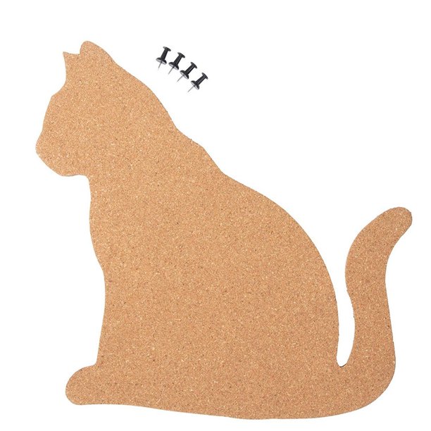 Cat Shaped Corkboard Bulletin Pin Board for Photos, Memos, toDo List