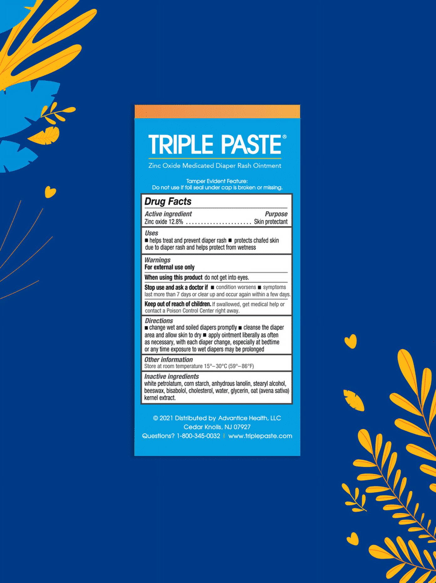 Triple Paste Ointment, Medicated, for Diaper Rash, 2 oz (56.7 g)