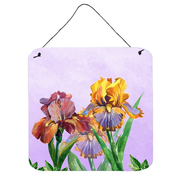 Carolines Treasures BB7445DS66 Purple and Yellow Iris Wall or Door Hanging Prints 6HX6W multicolor